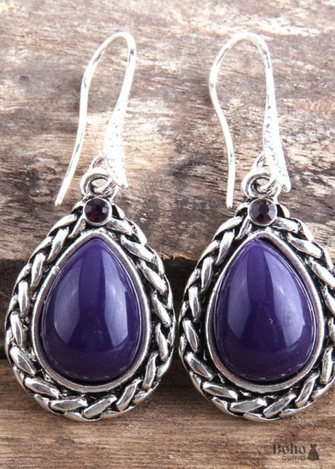 Boho Earrings, RH Dangle Earrings, Black Silver